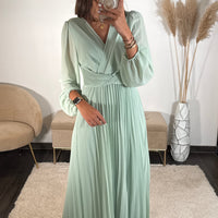 ROBE LONGUE VERT D'EAU ANGIE - La Petite Somptueuse