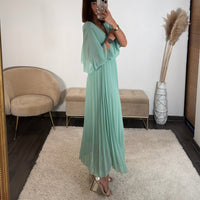 ROBE LONGUE VERT D'EAU JULIA - La Petite Somptueuse