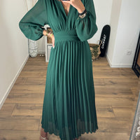 ROBE LONGUE VERT SAPIN KARENA - La Petite Somptueuse