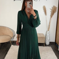 ROBE LONGUE VERT SAPIN KARENA - La Petite Somptueuse