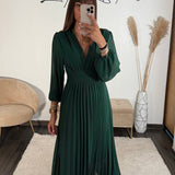 ROBE LONGUE VERT SAPIN KARENA - La Petite Somptueuse