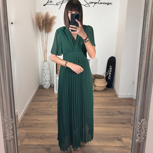 ROBE LONGUE VERT SAPIN KARENE - La Petite Somptueuse