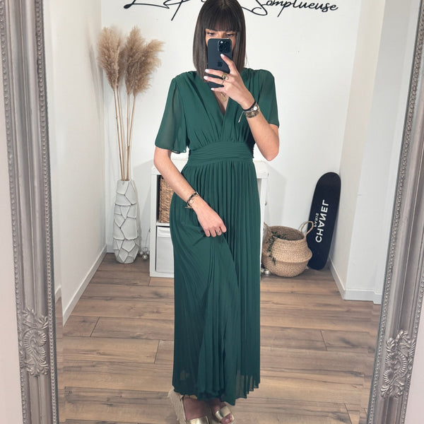 ROBE LONGUE VERT SAPIN KARENE - La Petite Somptueuse