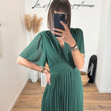 ROBE LONGUE VERT SAPIN KARENE - La Petite Somptueuse