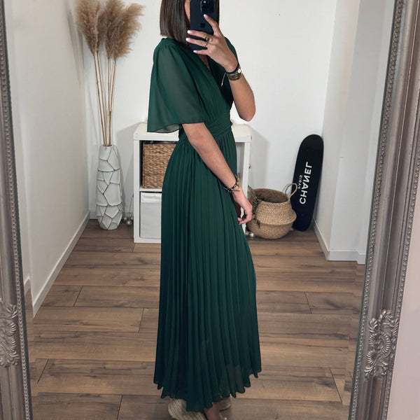 ROBE LONGUE VERT SAPIN KARENE - La Petite Somptueuse