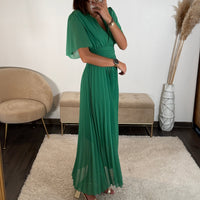 ROBE LONGUE VERTE KARENE - La Petite Somptueuse