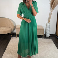 ROBE LONGUE VERTE KARENE - La Petite Somptueuse
