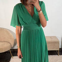 ROBE LONGUE VERTE KARENE - La Petite Somptueuse