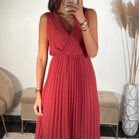 ROBE LONGUE VIEUX ROSE AMBRE - La Petite Somptueuse