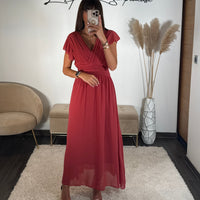 ROBE LONGUE VIEUX ROSE CHARLIE - La Petite Somptueuse