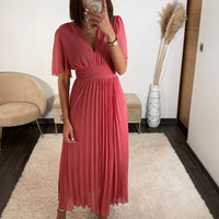 ROBE LONGUE VIEUX ROSE CLAIR KARENE - La Petite Somptueuse