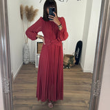 ROBE LONGUE VIEUX ROSE EMMA - La Petite Somptueuse