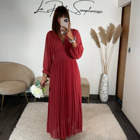 ROBE LONGUE VIEUX ROSE KARENA - La Petite Somptueuse