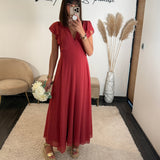 ROBE LONGUE VIEUX ROSE OLIVIA - La Petite Somptueuse