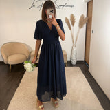 ROBE MARINE LISON - La Petite Somptueuse