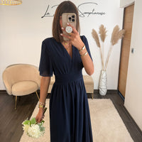 ROBE MARINE LISON - La Petite Somptueuse