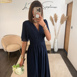 ROBE MARINE LISON - La Petite Somptueuse