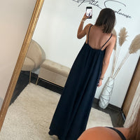 ROBE MARINE PERLES - La Petite Somptueuse