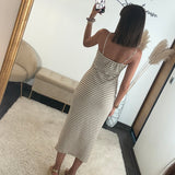 ROBE MARINIERE BEIGE LOU - La Petite Somptueuse