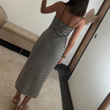 ROBE MARINIERE NOIR LOU - La Petite Somptueuse