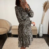 ROBE MARRON ET VERTE CELESTE - La Petite Somptueuse