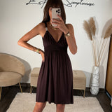 ROBE MARRON NYSHA - La Petite Somptueuse