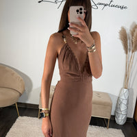 ROBE MARRON POLENA - La Petite Somptueuse