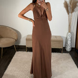 ROBE MARRON POLENA - La Petite Somptueuse