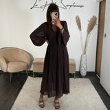 ROBE MARRON SELENA - La Petite Somptueuse