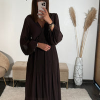 ROBE MARRON SELENA - La Petite Somptueuse