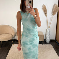 ROBE MECHE BLEU KESSY - La Petite Somptueuse
