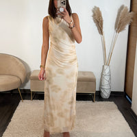 ROBE MECHE JAUNE KESSY - La Petite Somptueuse