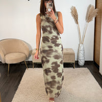 ROBE MECHE KAKI KESSY - La Petite Somptueuse