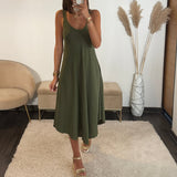 ROBE MI-LONGUE KAKI CLARA - La Petite Somptueuse