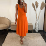 ROBE MI-LONGUE ORANGE CLARA - La Petite Somptueuse