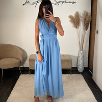 ROBE MULTIPOSITION BABY BLUE OLYMPE - La Petite Somptueuse