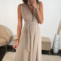 ROBE MULTIPOSITION BEIGE OLYMPE - La Petite Somptueuse