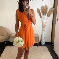 ROBE MULTIPOSITION COURTE ORANGE ATHENA - La Petite Somptueuse