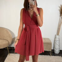 ROBE MULTIPOSITION COURTE VIEUX ROSE ATHENA - La Petite Somptueuse