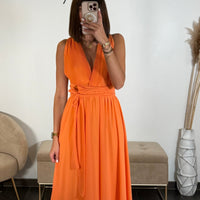 ROBE MULTIPOSITION ORANGE OLYMPE - La Petite Somptueuse