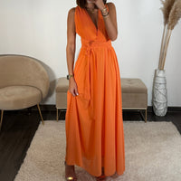 ROBE MULTIPOSITION ORANGE OLYMPE - La Petite Somptueuse