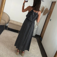 ROBE NOIRE A POIS LOUISA - La Petite Somptueuse