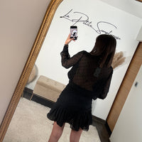 ROBE NOIRE A POIS OLIVIA - La Petite Somptueuse