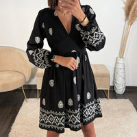 ROBE NOIRE BRODE ZOELIE - La Petite Somptueuse