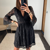 ROBE NOIRE DENTELLE LISON - La Petite Somptueuse