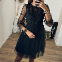 ROBE NOIRE EN TULLE JOYCE - La Petite Somptueuse