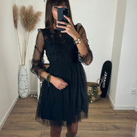 ROBE NOIRE EN TULLE JOYCE - La Petite Somptueuse