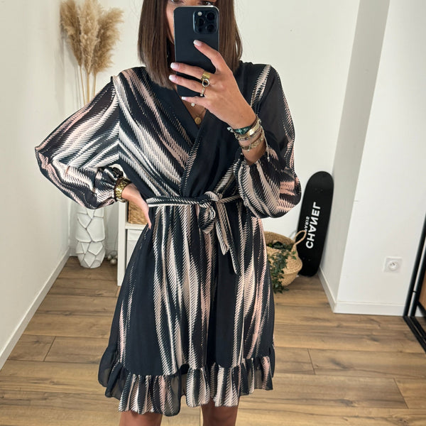 ROBE NOIRE ET BEIGE LISA - La Petite Somptueuse