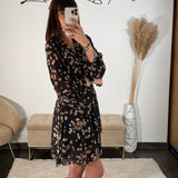 ROBE NOIRE ET BEIGE SYLVIA - La Petite Somptueuse