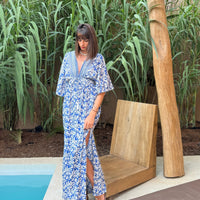 ROBE NOIRE ET BLEUE LUDY - La Petite Somptueuse